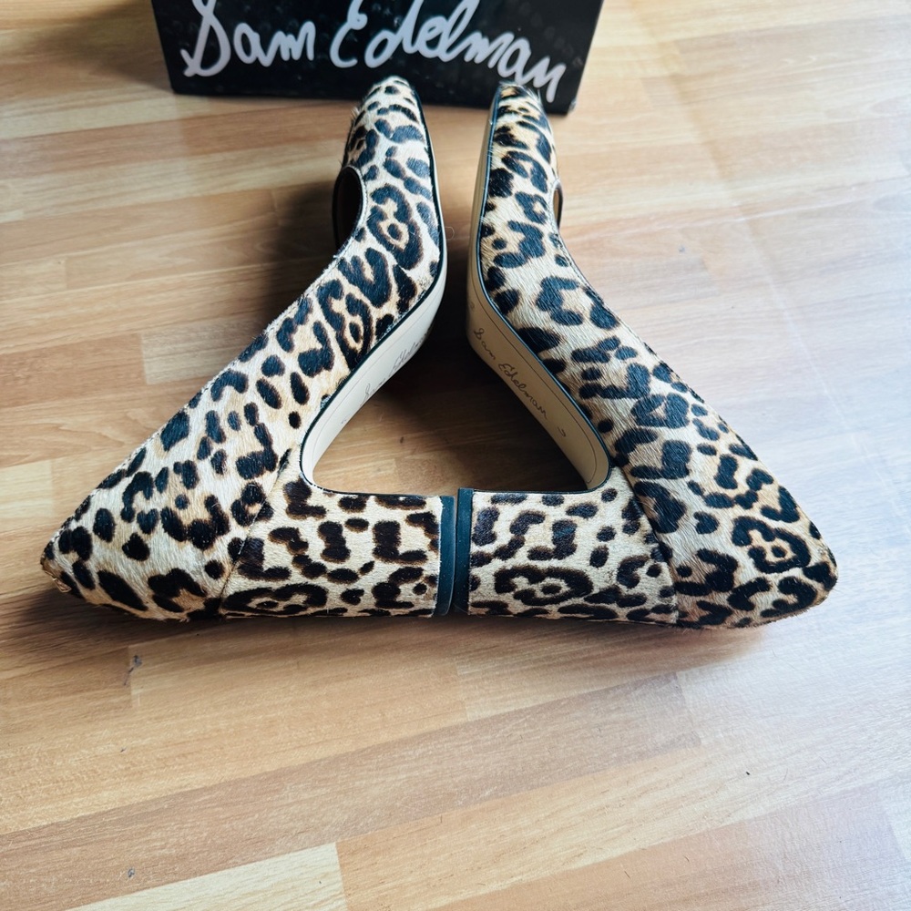 Sam Edelman leopard leather round toe pumps size 6 - Picture 10 of 13